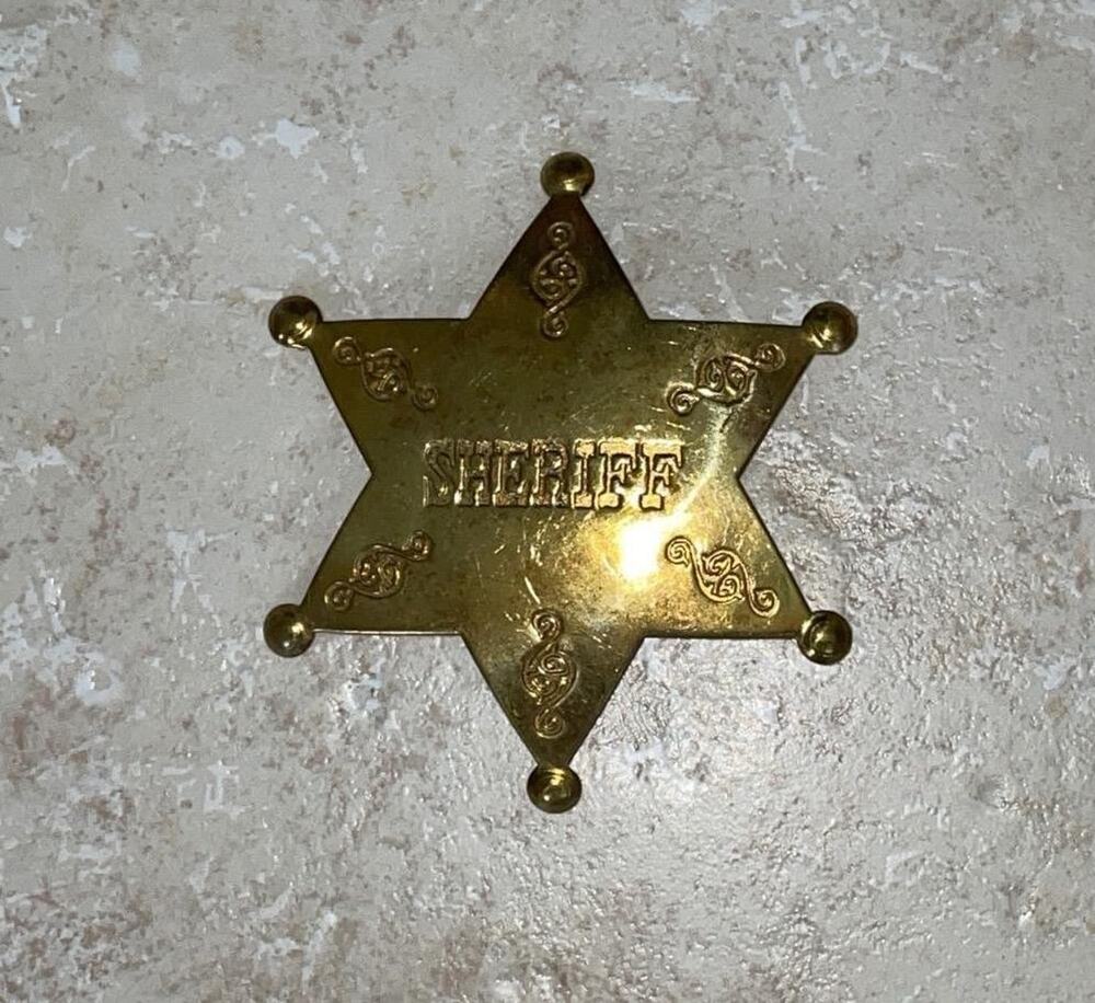 SHERIFF BRASS METAL BADGE HALLOWEEN COSTUME ACCESSORY